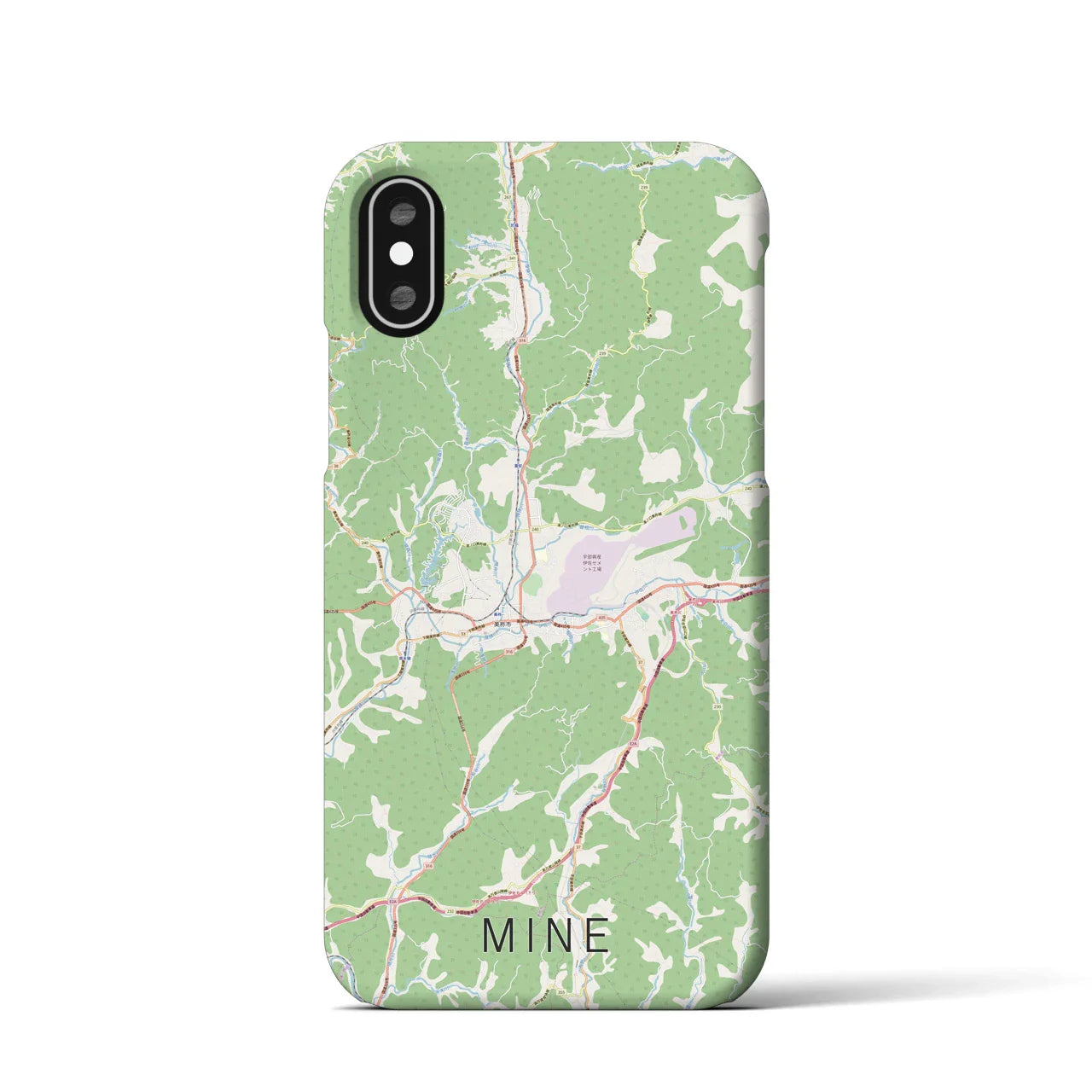 【美祢(山口県)】地図柄iPhoneケース(バックカバータイプ)