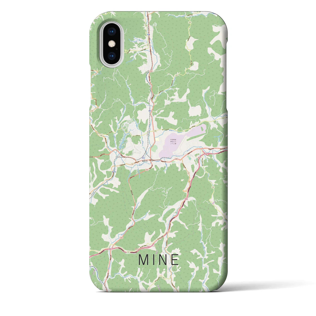 【美祢(山口県)】地図柄iPhoneケース(バックカバータイプ)
