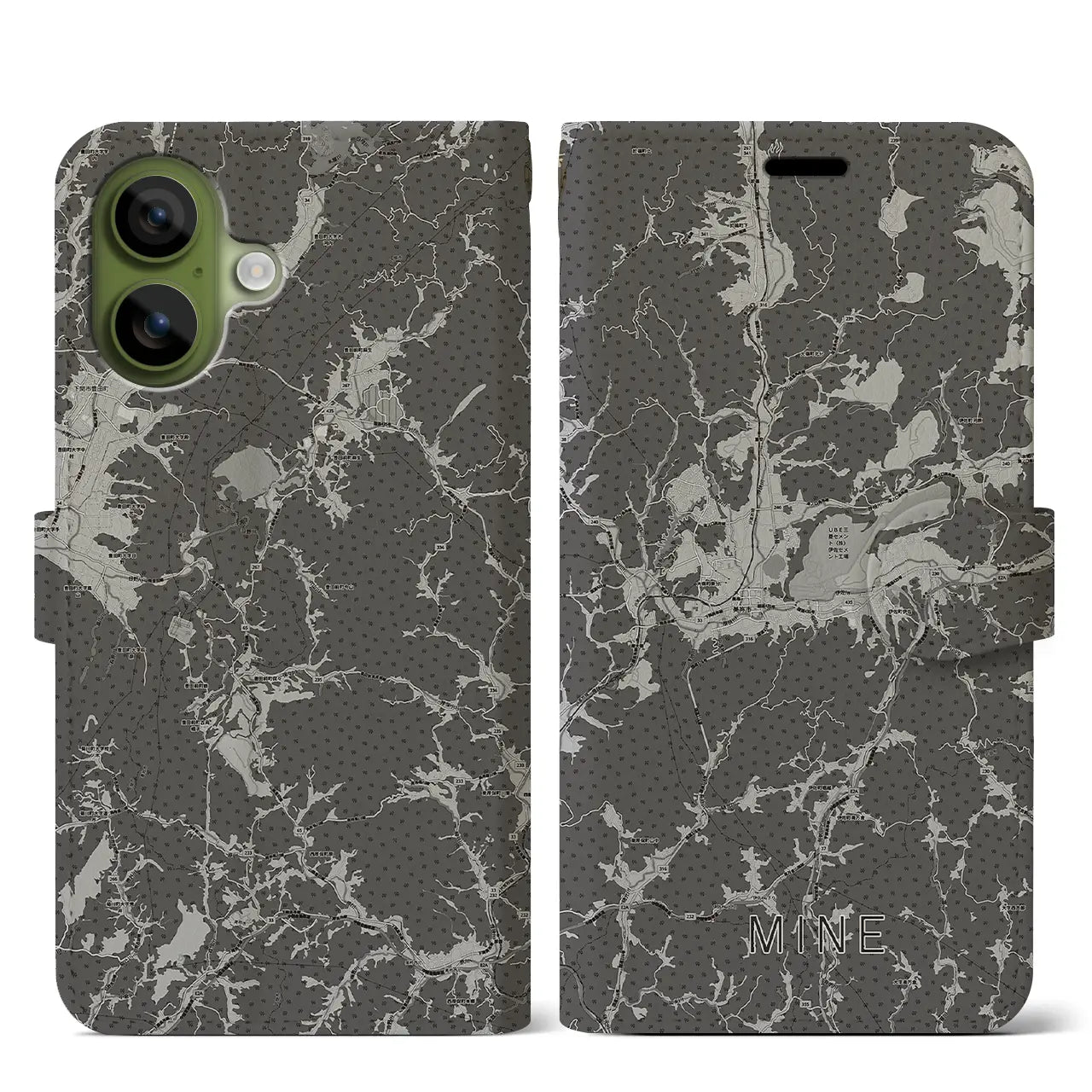 【美祢(山口県)】地図柄iPhoneケース(手帳タイプ)