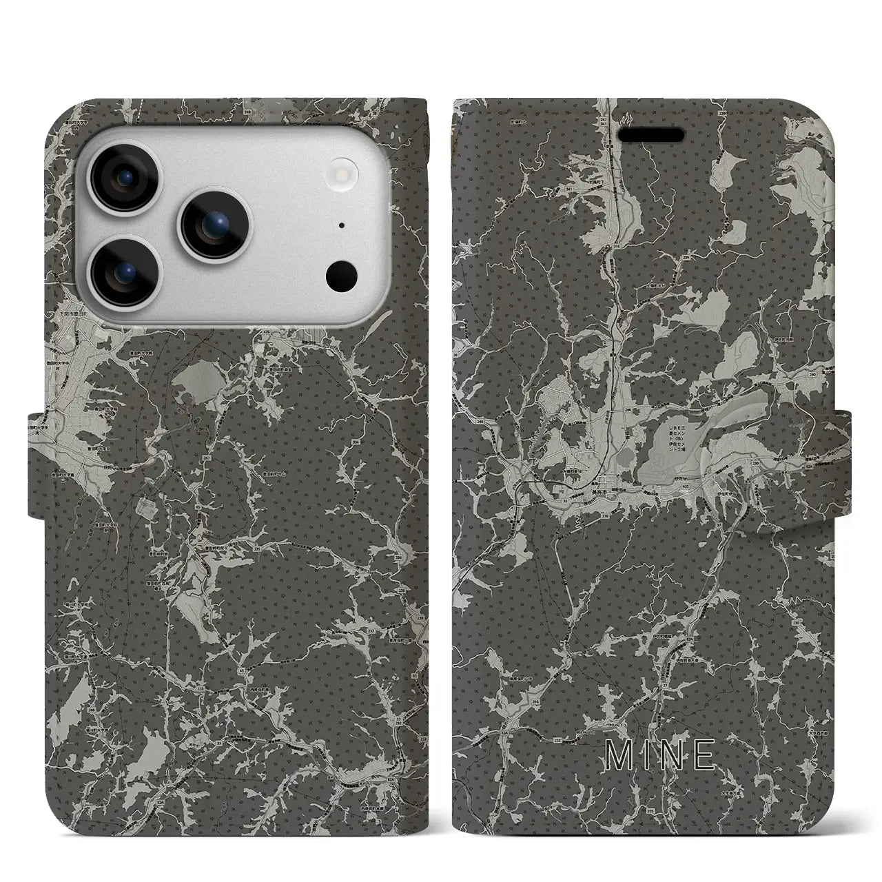 【美祢(山口県)】地図柄iPhoneケース(手帳タイプ)