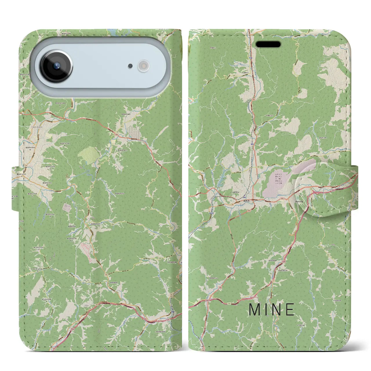 【美祢(山口県)】地図柄iPhoneケース(手帳タイプ)