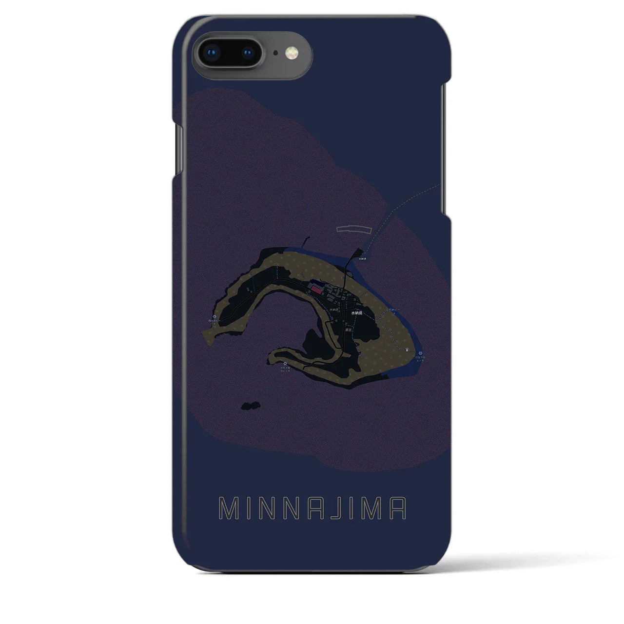 【水納島(沖縄県)】地図柄iPhoneケース(バックカバータイプ)