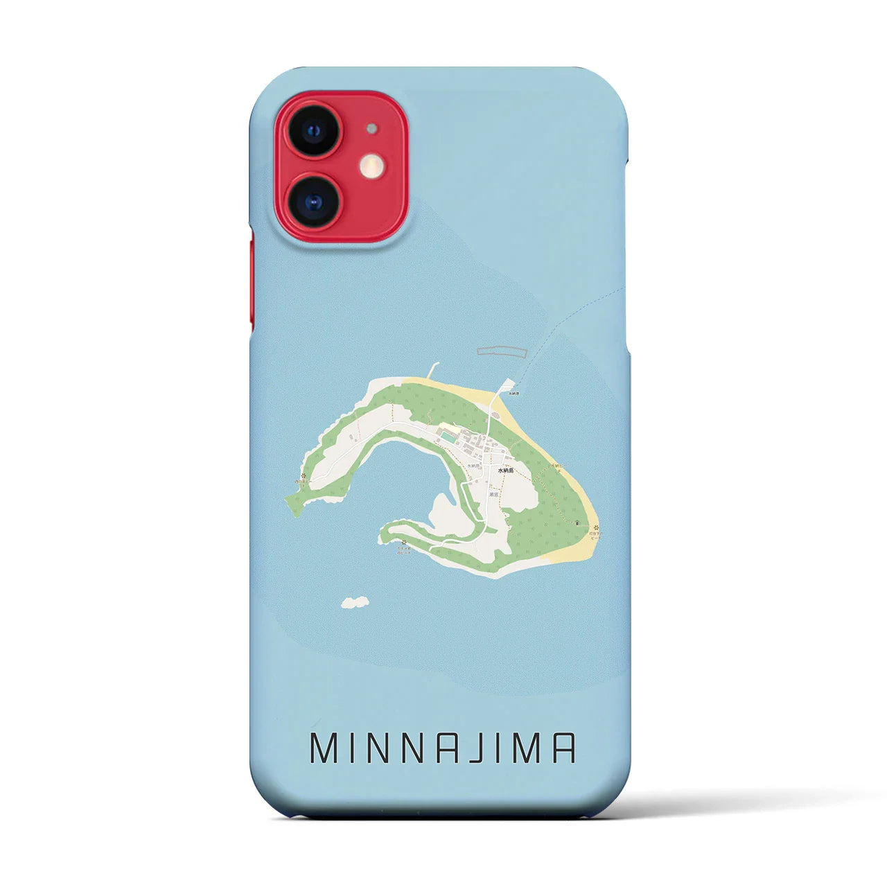 【水納島(沖縄県)】地図柄iPhoneケース(バックカバータイプ)