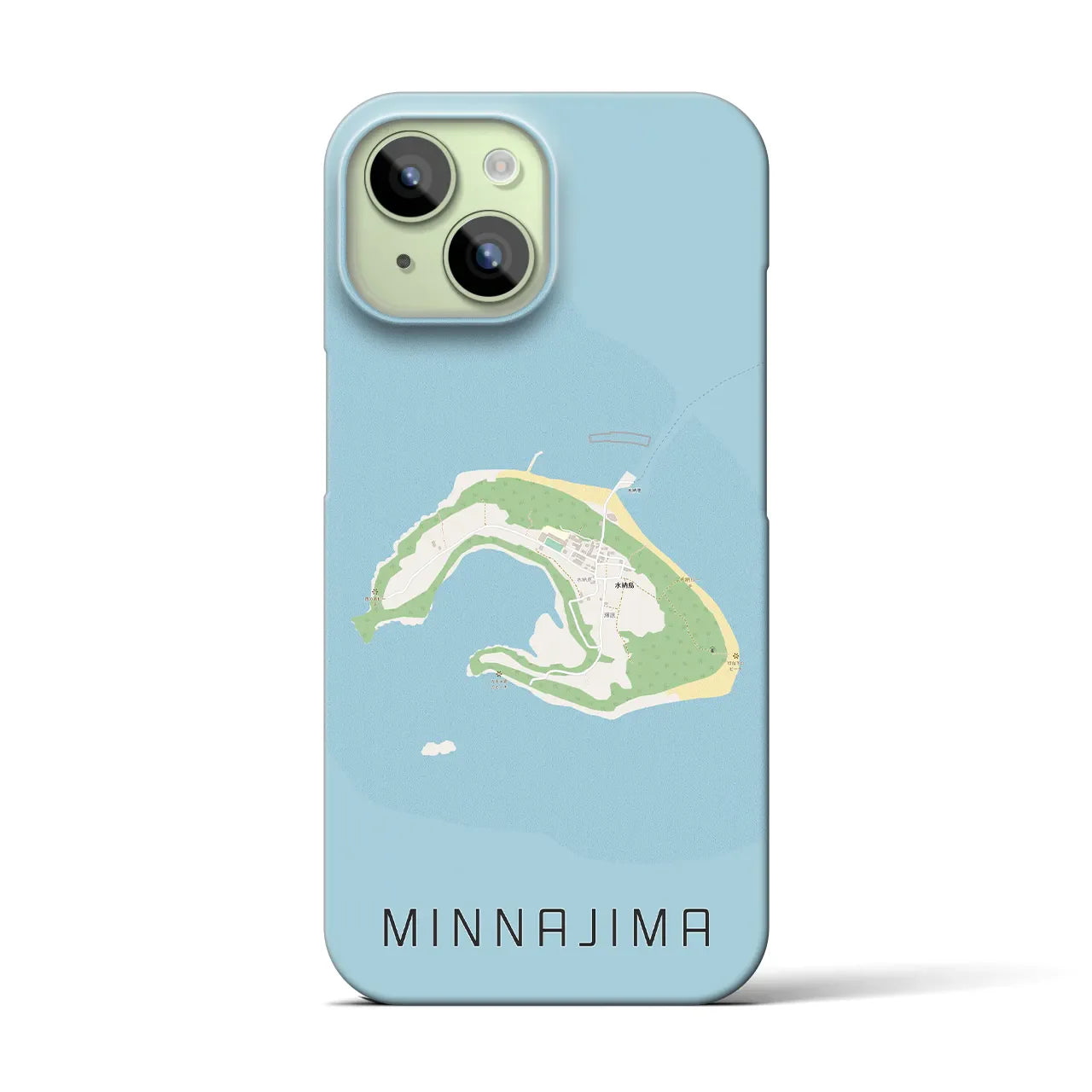【水納島(沖縄県)】地図柄iPhoneケース(バックカバータイプ)