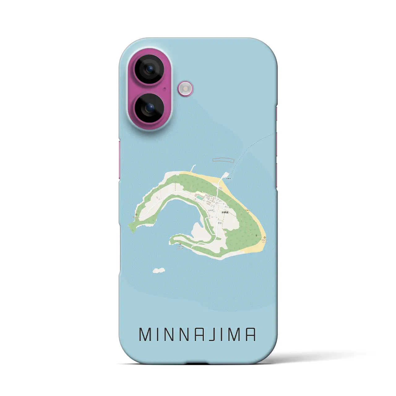 【水納島(沖縄県)】地図柄iPhoneケース(バックカバータイプ)