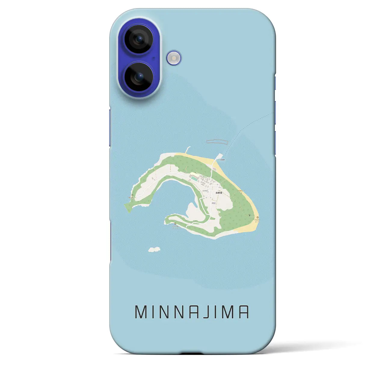 【水納島(沖縄県)】地図柄iPhoneケース(バックカバータイプ)ナチュラル・iPhone 16 Pro Max 用
