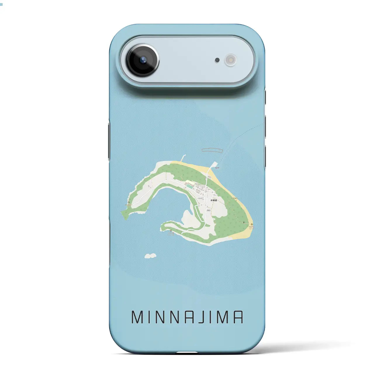 【水納島(沖縄県)】地図柄iPhoneケース(バックカバータイプ)ナチュラル・iPhone 17 Pro Max 用
