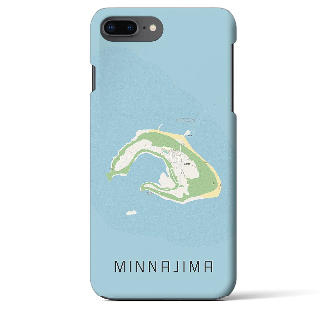 【水納島(沖縄県)】地図柄iPhoneケース(バックカバータイプ)