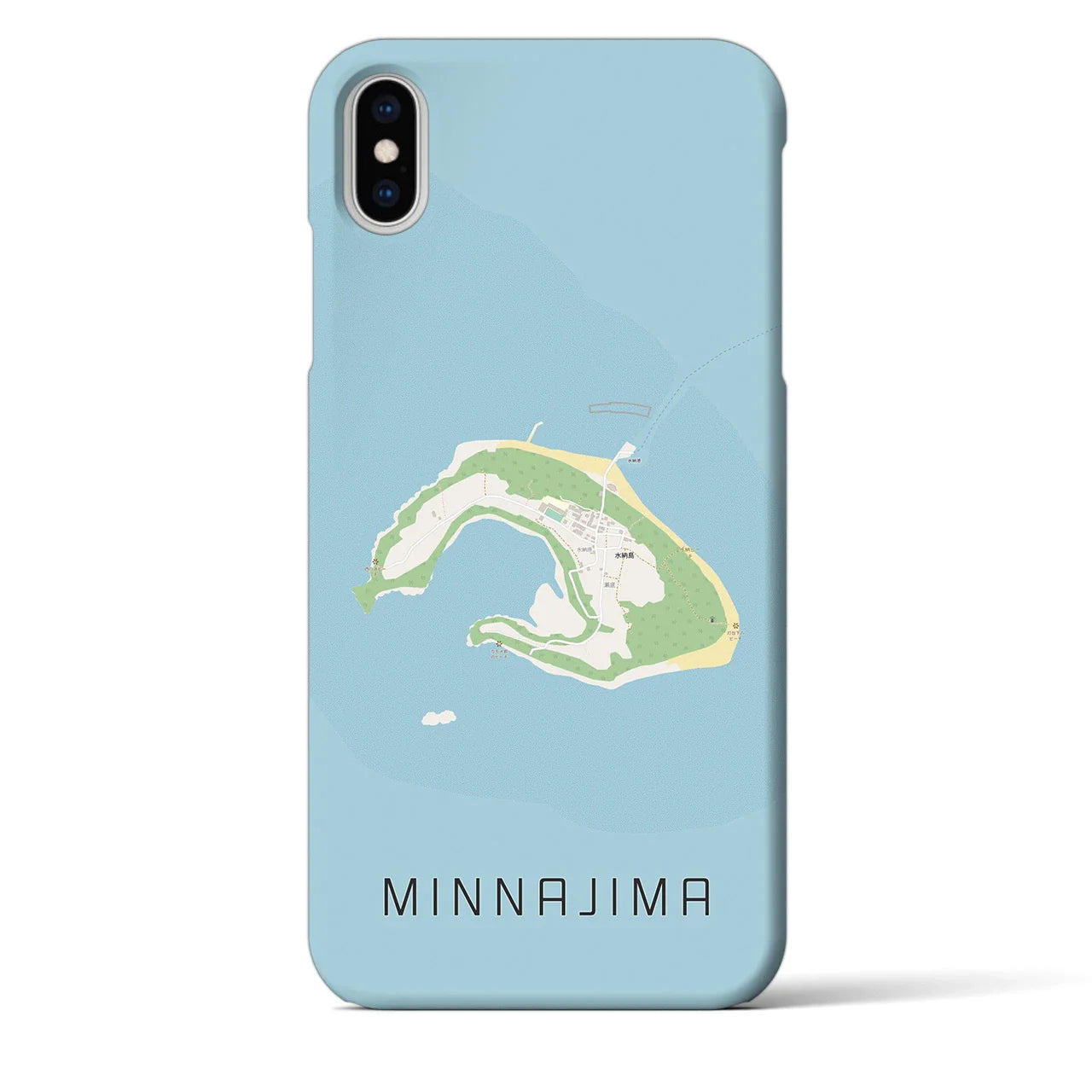 【水納島(沖縄県)】地図柄iPhoneケース(バックカバータイプ)