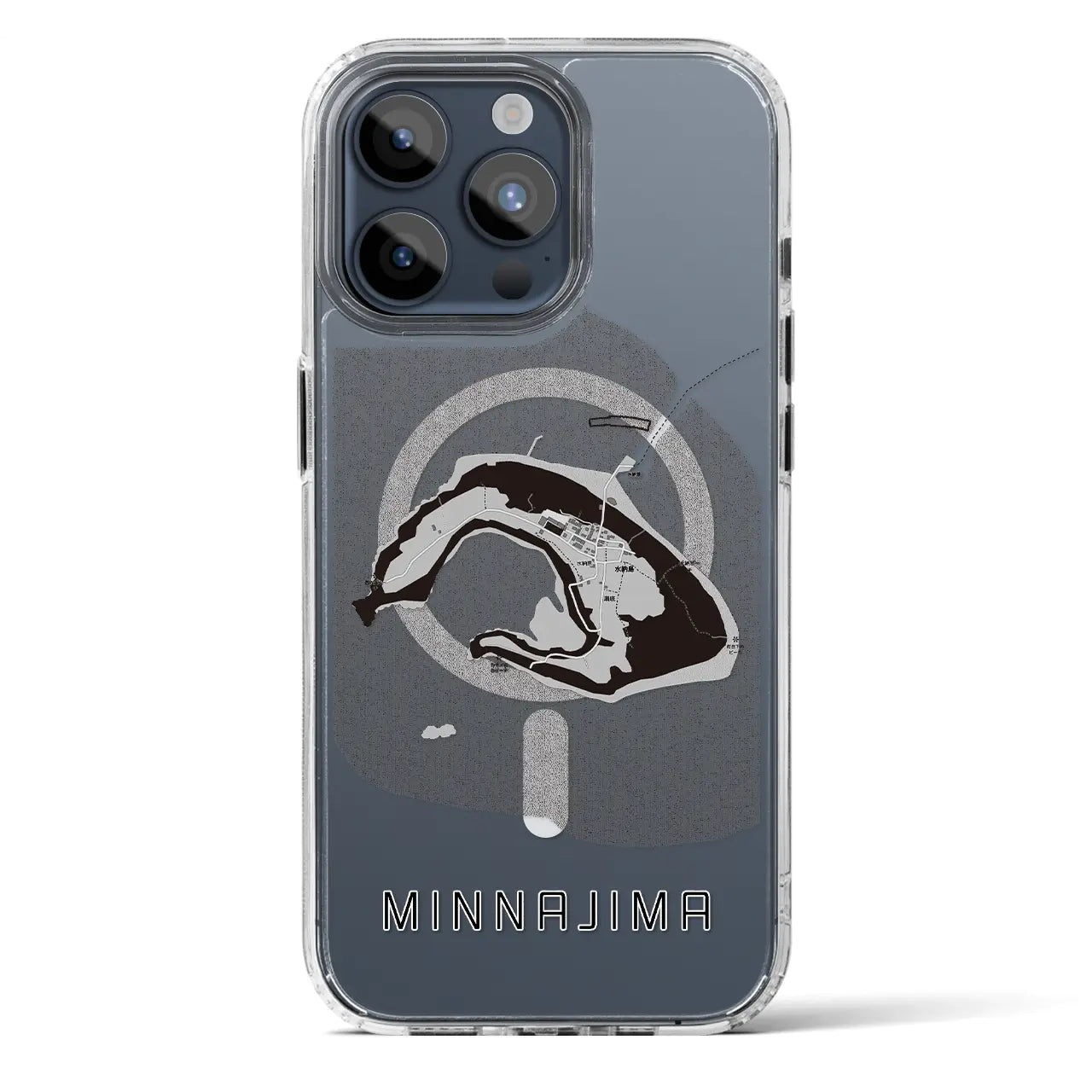 【水納島(沖縄県)】地図柄iPhoneケース(MagSafeタイプ)