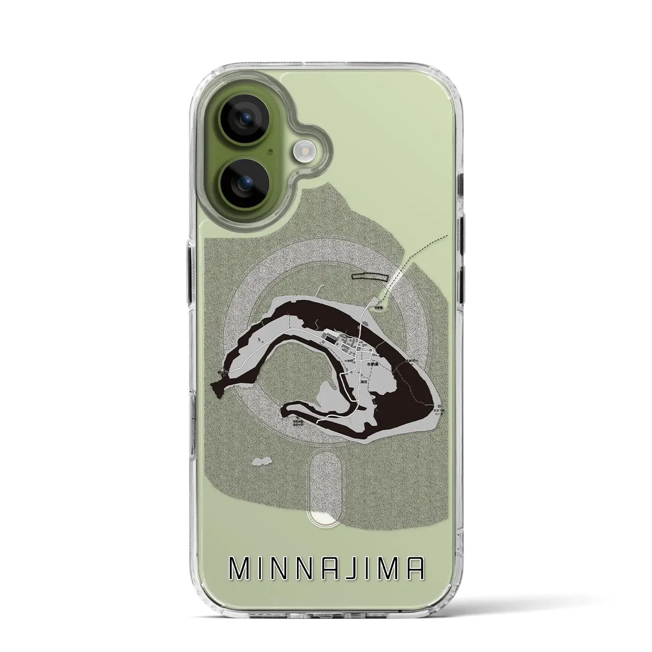 【水納島(沖縄県)】地図柄iPhoneケース(MagSafeタイプ)