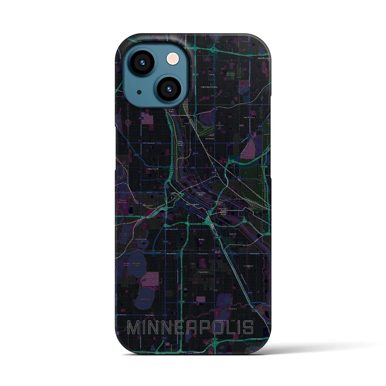 【ミネアポリス(アメリカ)】地図柄iPhoneケース(バックカバータイプ)