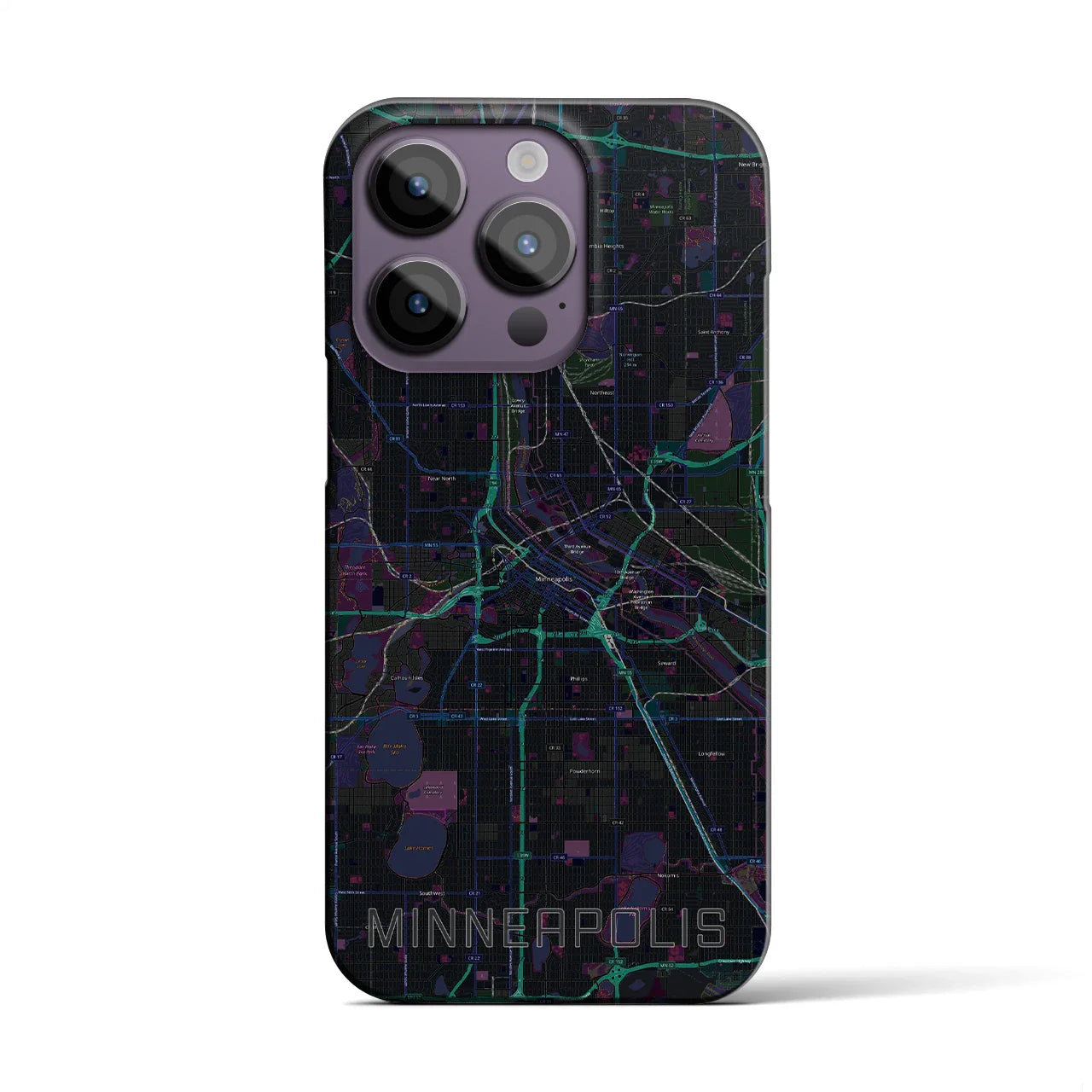 【ミネアポリス(アメリカ)】地図柄iPhoneケース(バックカバータイプ)
