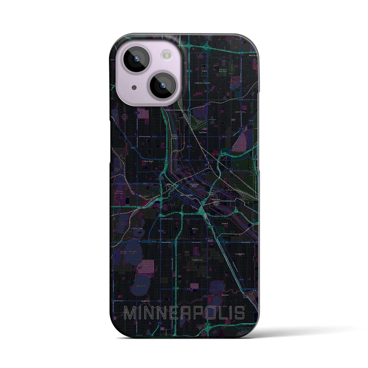 【ミネアポリス(アメリカ)】地図柄iPhoneケース(バックカバータイプ)