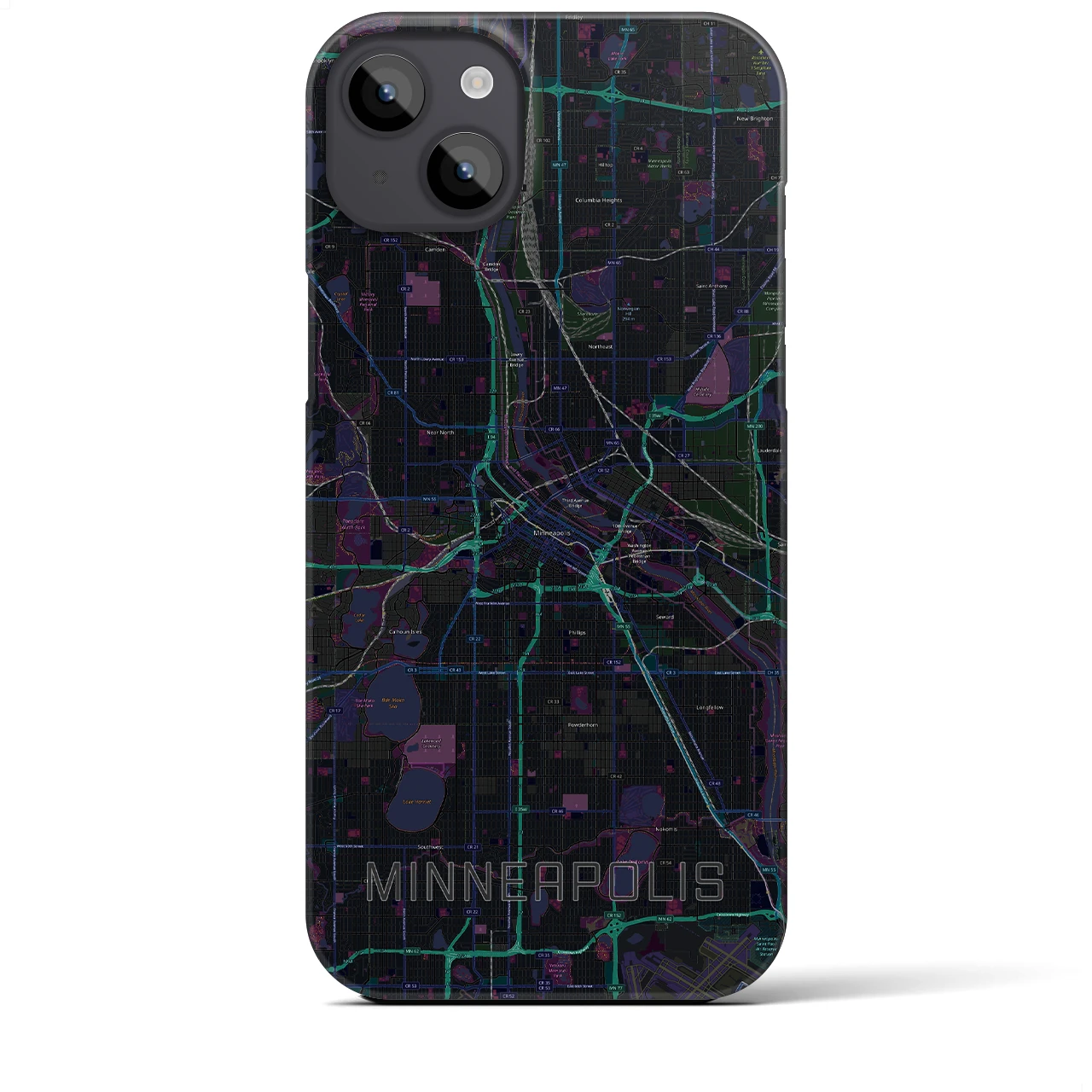 【ミネアポリス(アメリカ)】地図柄iPhoneケース(バックカバータイプ)