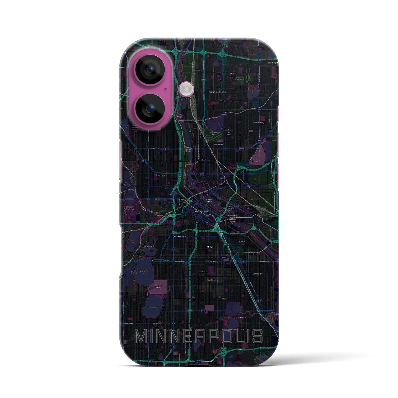 【ミネアポリス(アメリカ)】地図柄iPhoneケース(バックカバータイプ)