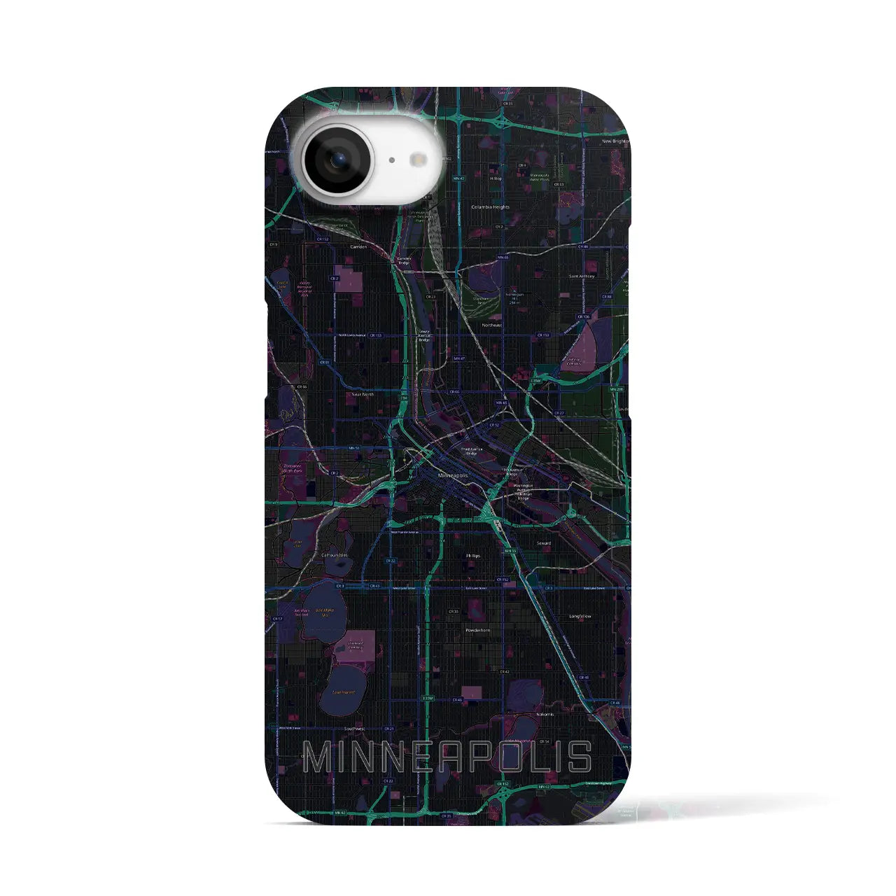 【ミネアポリス(アメリカ)】地図柄iPhoneケース(バックカバータイプ)