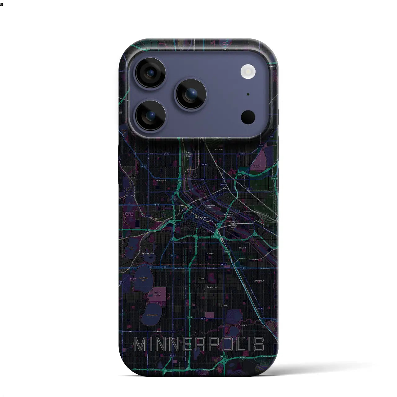 【ミネアポリス(アメリカ)】地図柄iPhoneケース(バックカバータイプ)