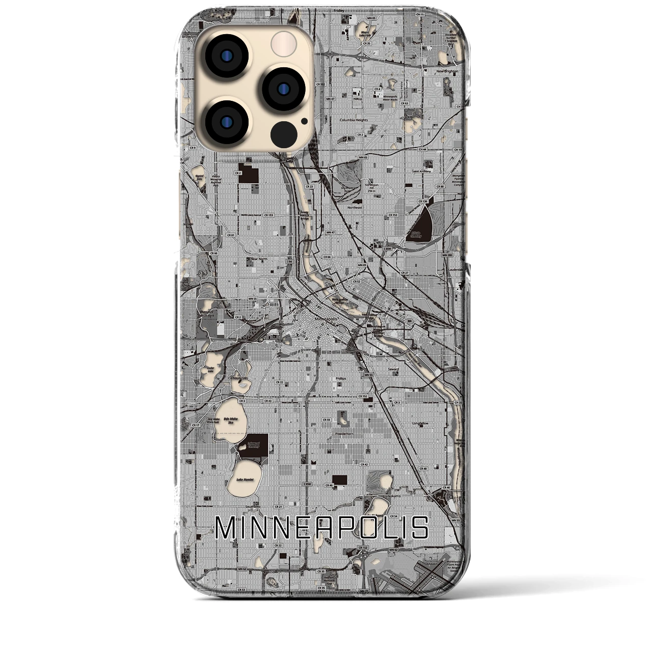 【ミネアポリス(アメリカ)】地図柄iPhoneケース(クリアタイプ)
