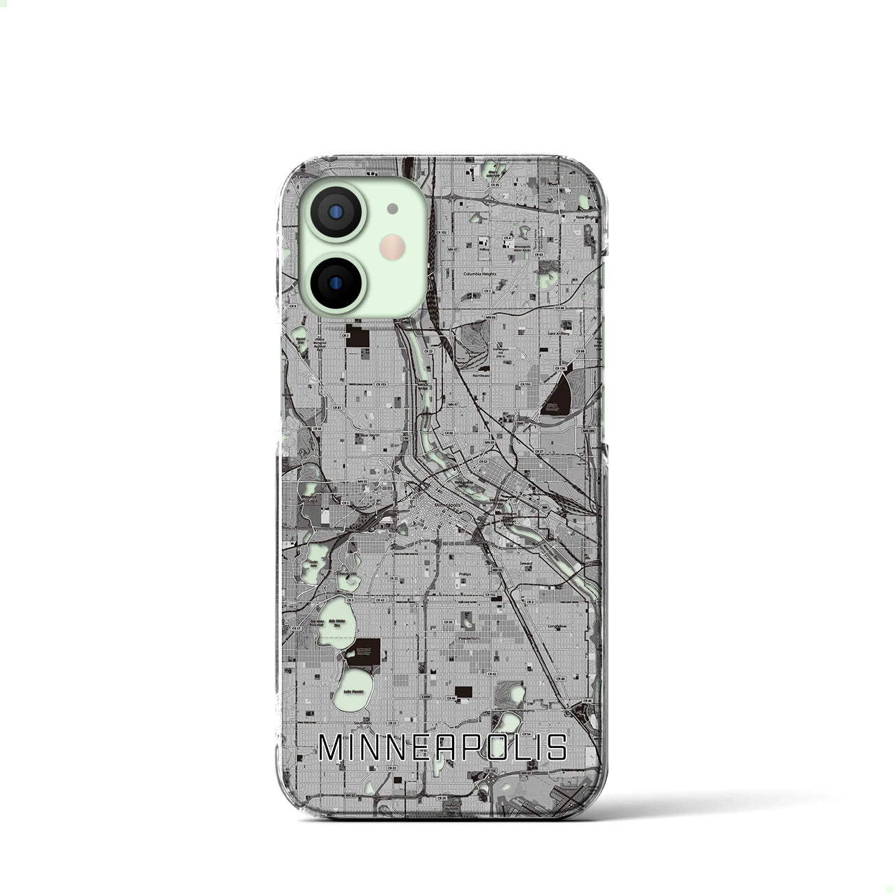【ミネアポリス(アメリカ)】地図柄iPhoneケース(クリアタイプ)