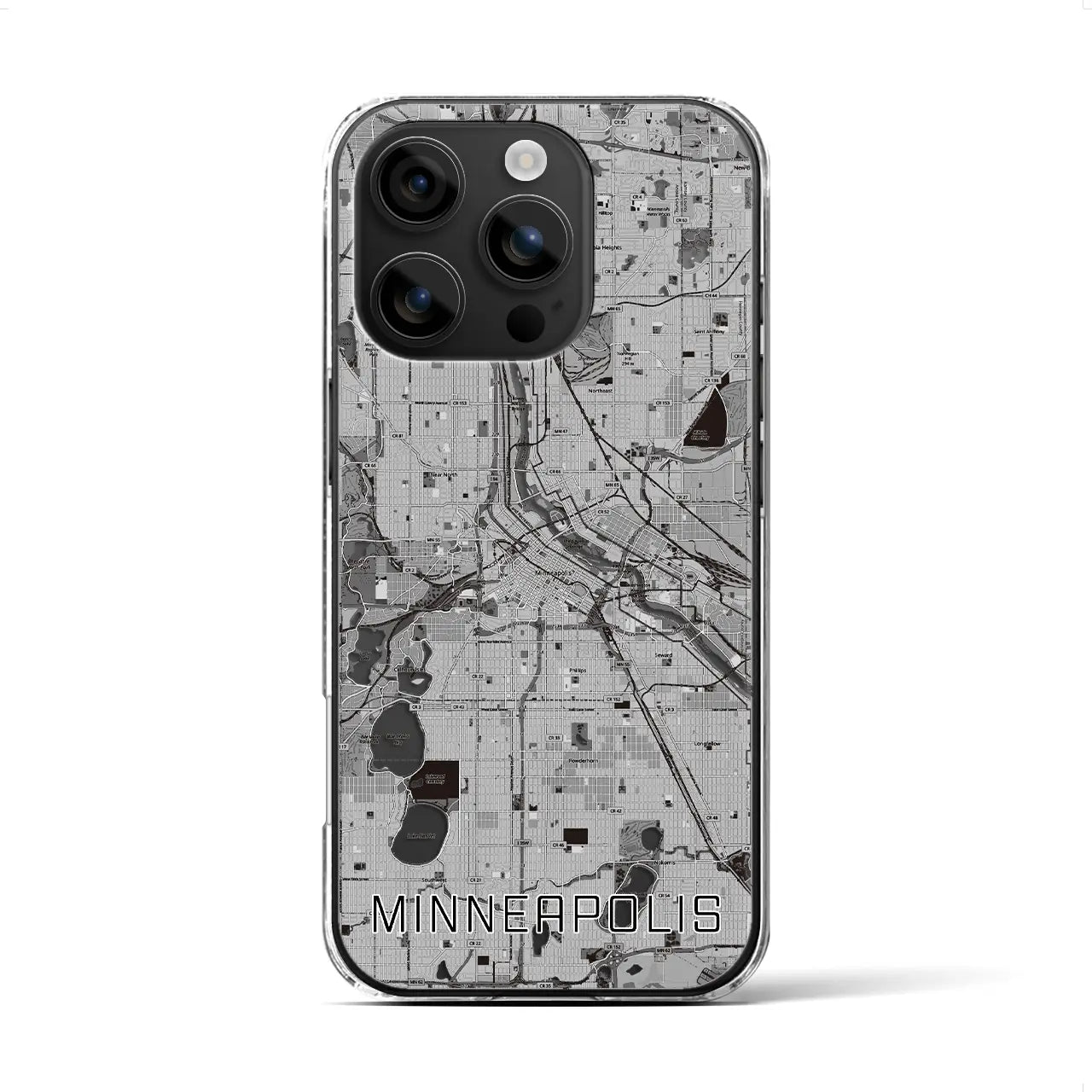 【ミネアポリス(アメリカ)】地図柄iPhoneケース(クリアタイプ)