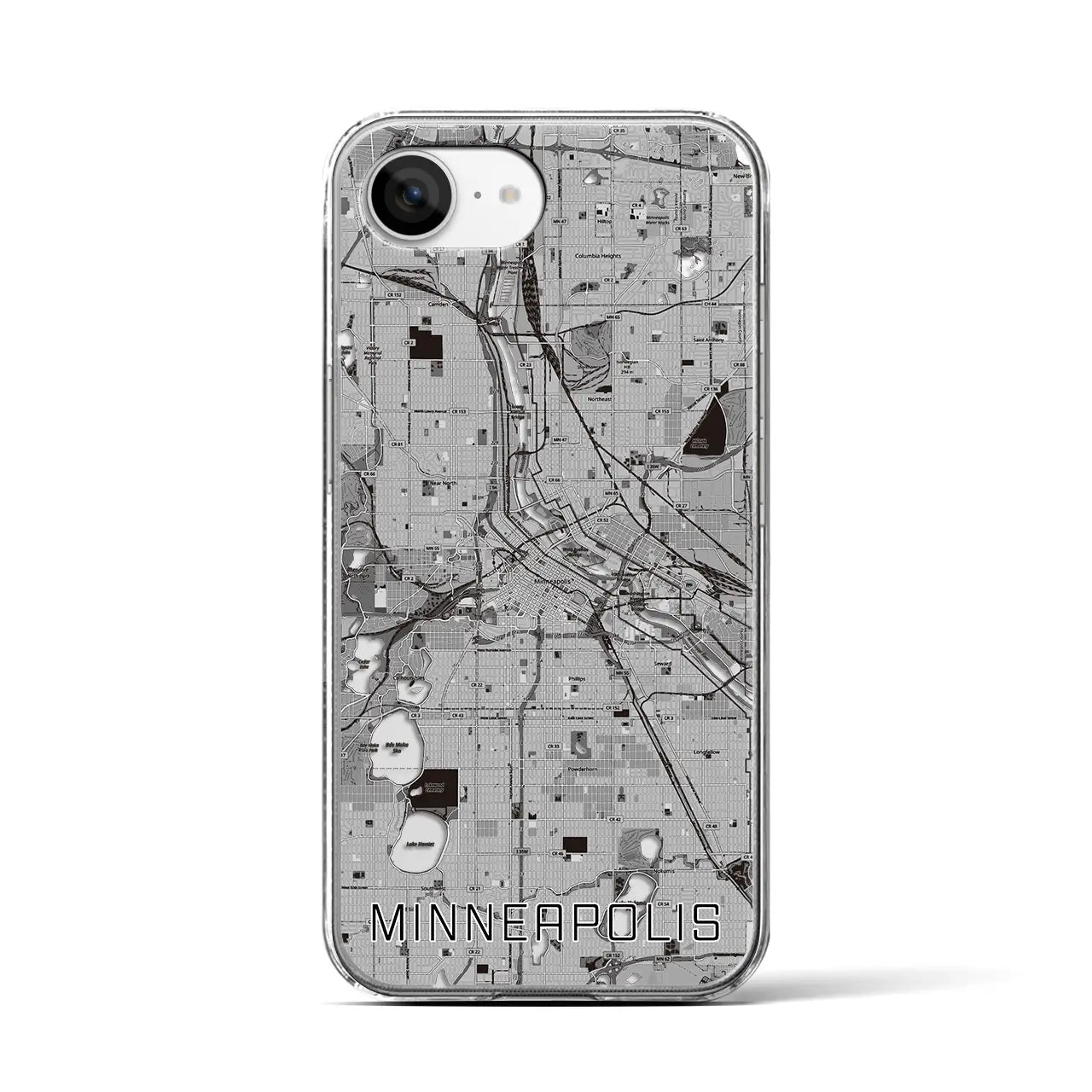 【ミネアポリス(アメリカ)】地図柄iPhoneケース(クリアタイプ)