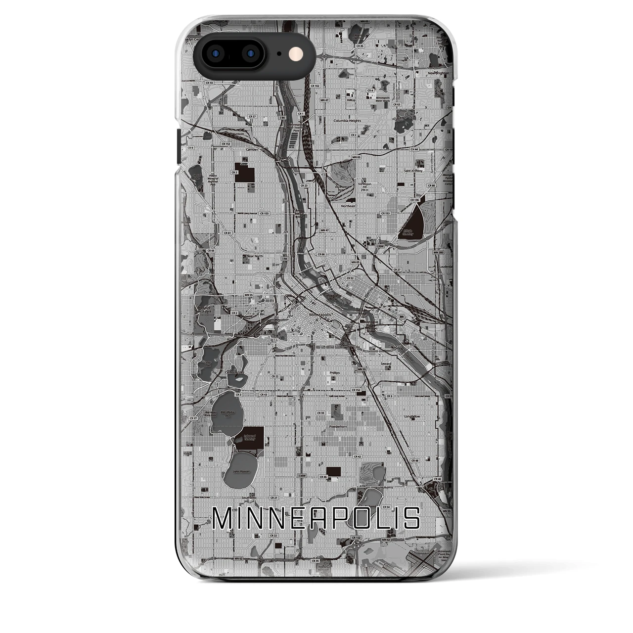 【ミネアポリス(アメリカ)】地図柄iPhoneケース(クリアタイプ)