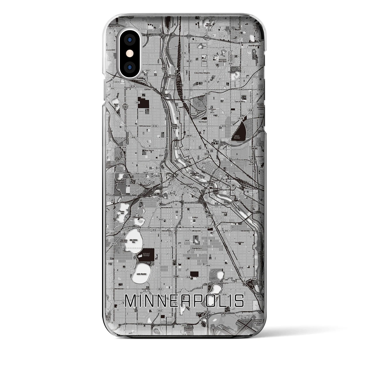 【ミネアポリス(アメリカ)】地図柄iPhoneケース(クリアタイプ)