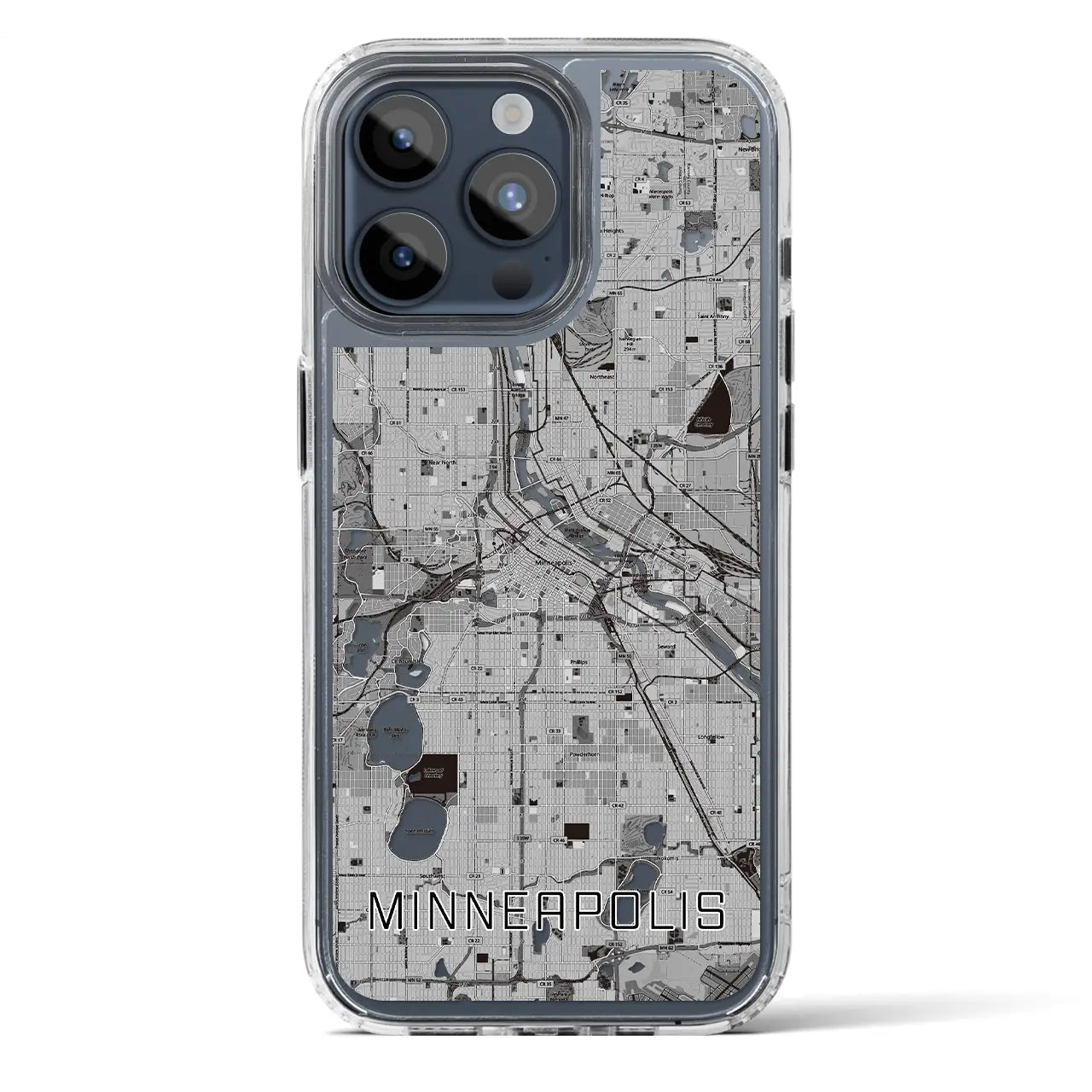 【ミネアポリス(アメリカ)】地図柄iPhoneケース(MagSafeタイプ)