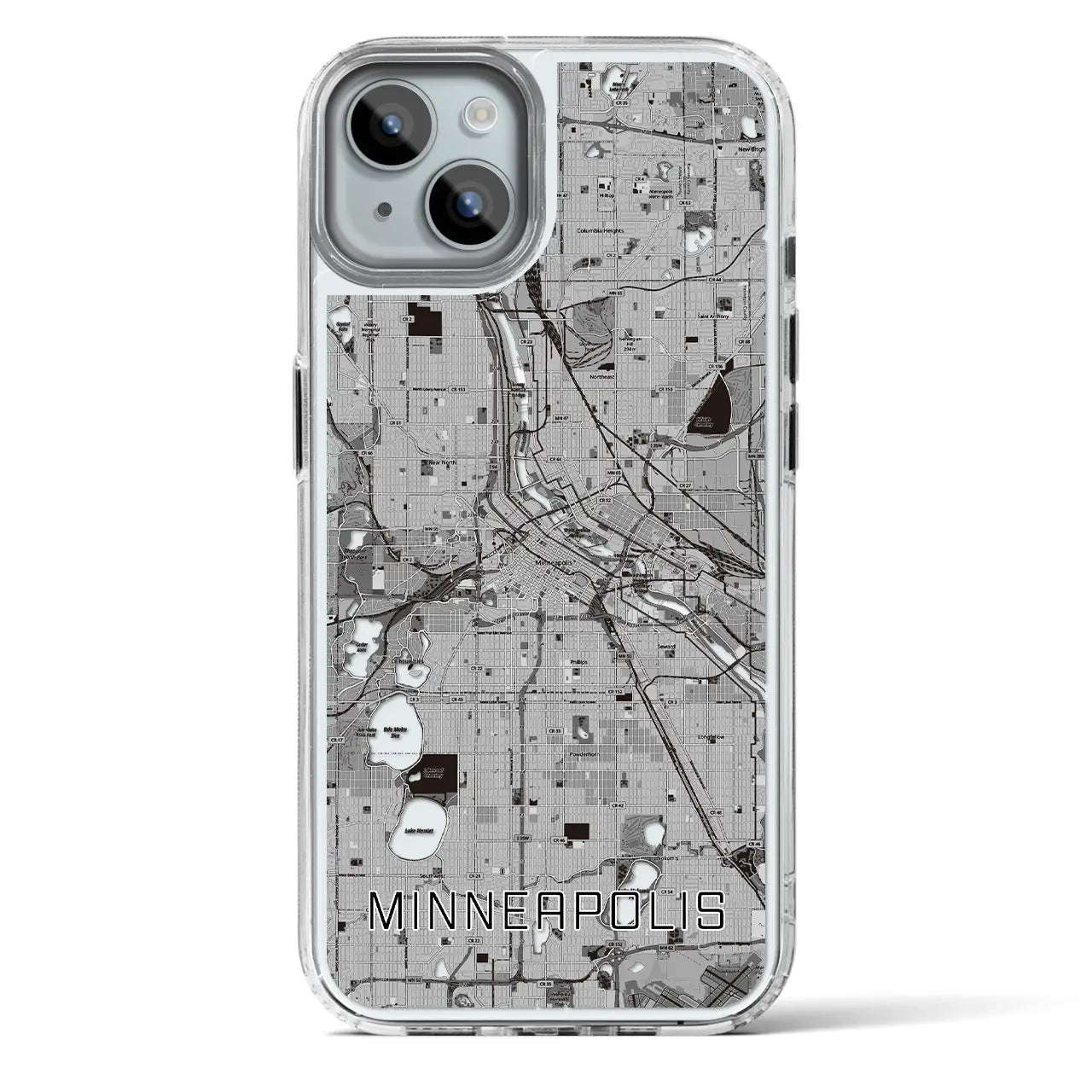 【ミネアポリス(アメリカ)】地図柄iPhoneケース(MagSafeタイプ)