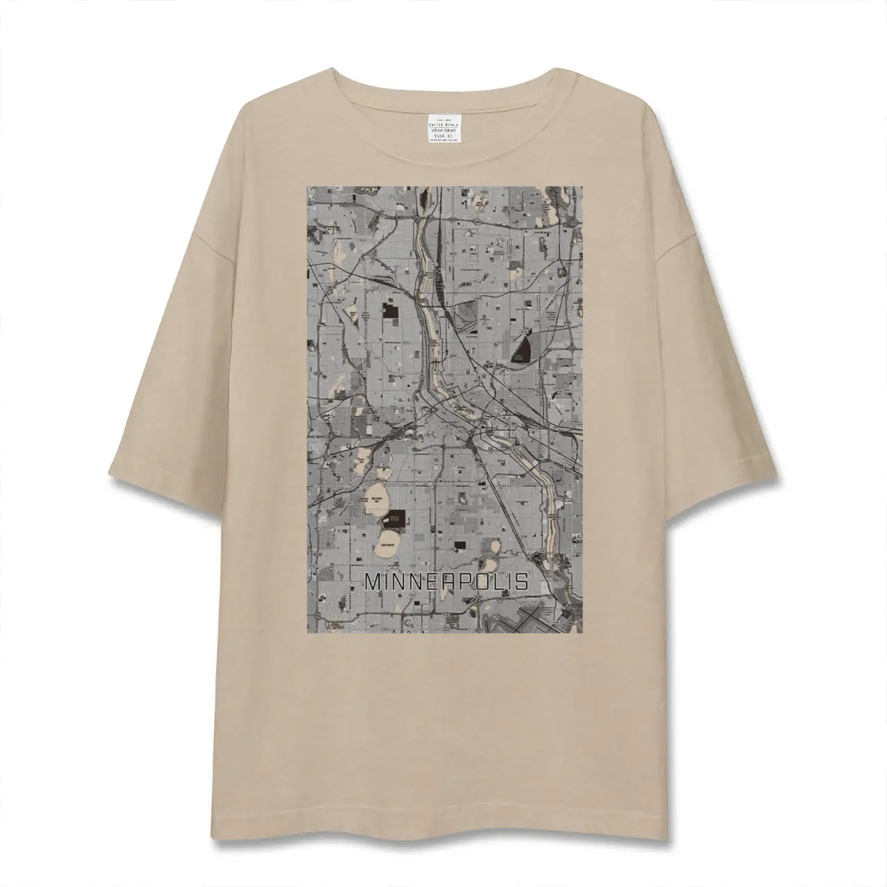 【ミネアポリス(アメリカ)】地図柄ビッグシルエットTシャツ