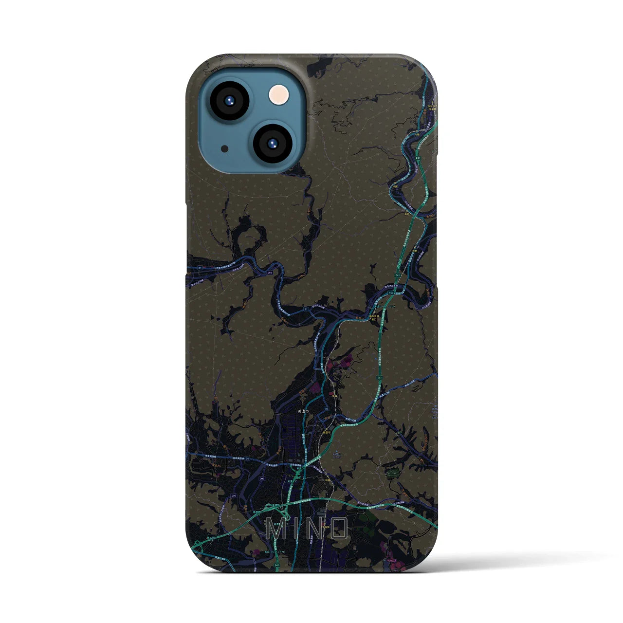 【美濃(岐阜県)】地図柄iPhoneケース(バックカバータイプ)