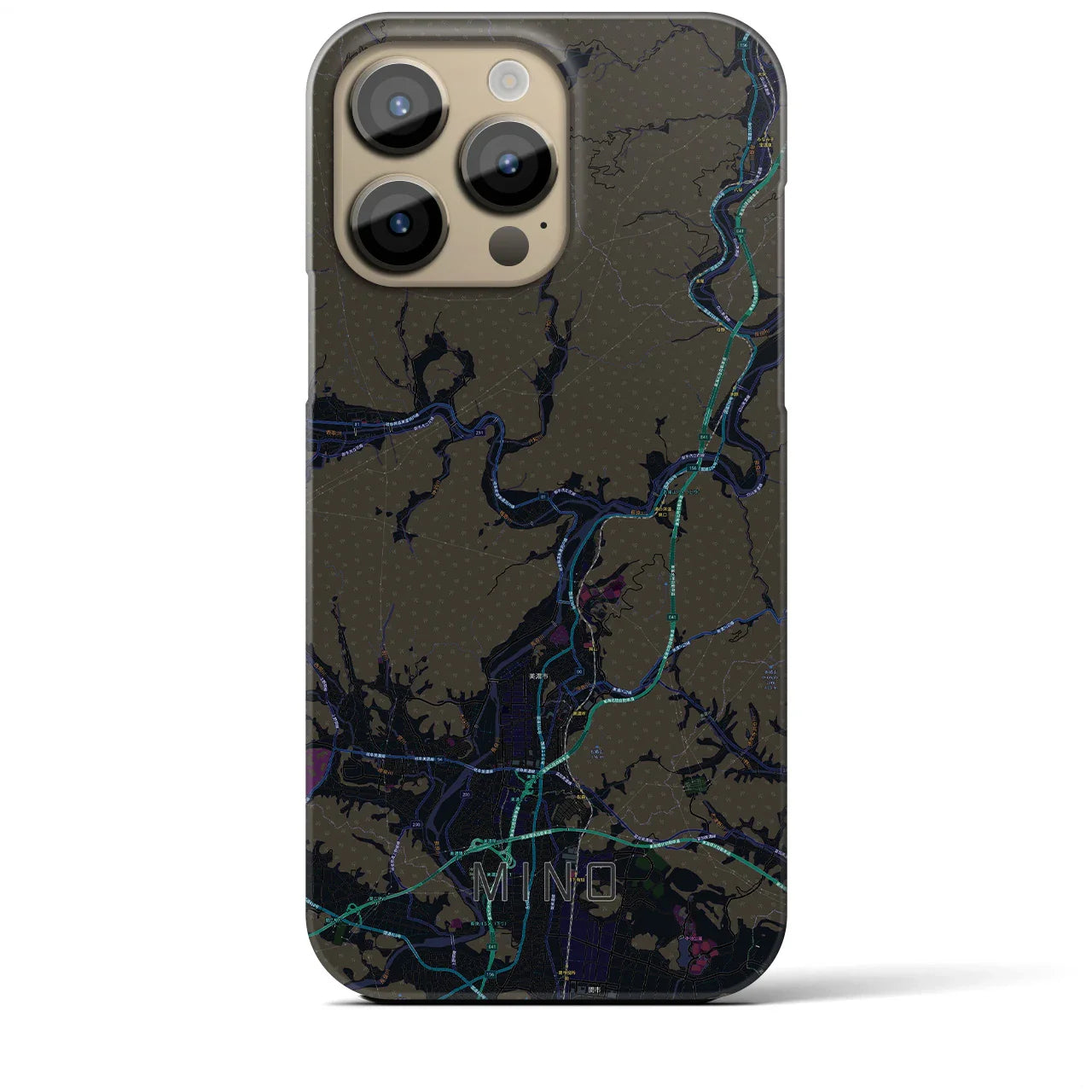 【美濃(岐阜県)】地図柄iPhoneケース(バックカバータイプ)