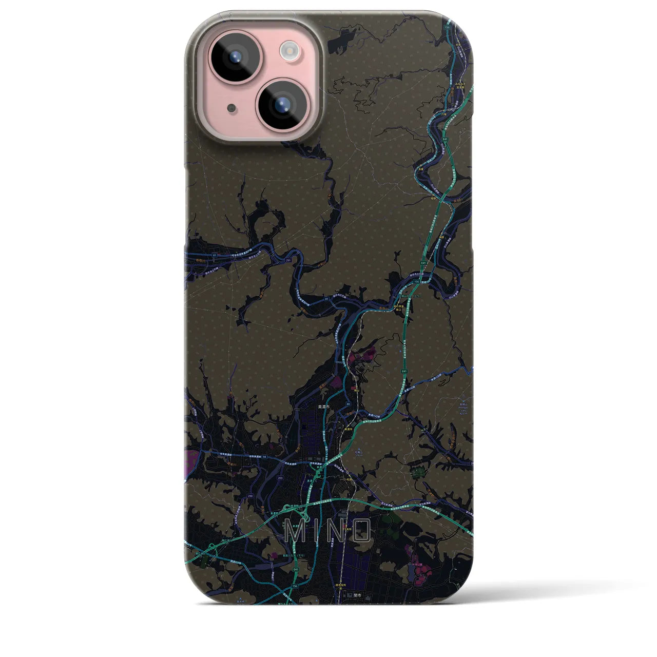 【美濃(岐阜県)】地図柄iPhoneケース(バックカバータイプ)