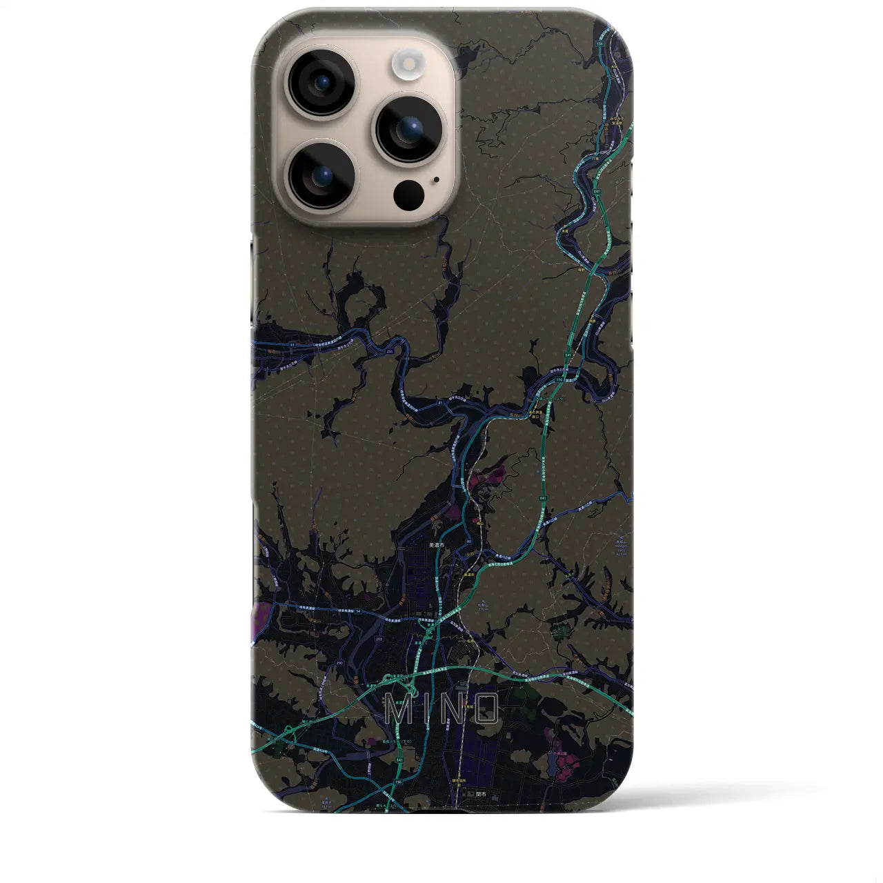 【美濃(岐阜県)】地図柄iPhoneケース(バックカバータイプ)
