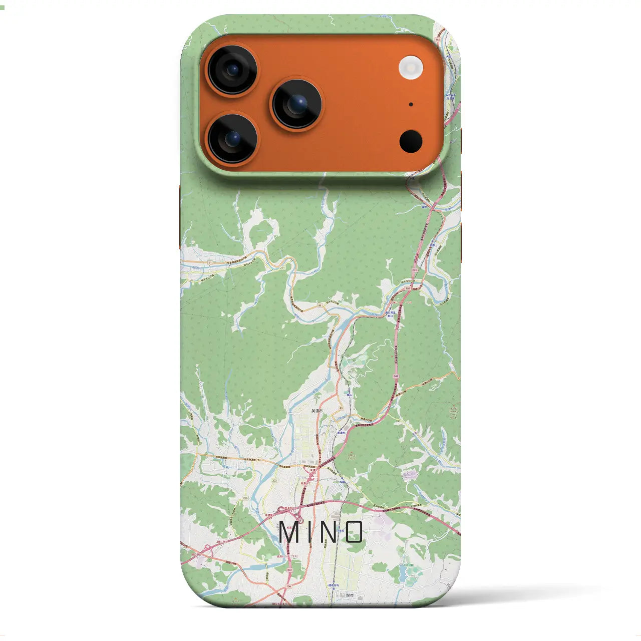 【美濃(岐阜県)】地図柄iPhoneケース(バックカバータイプ)ブラック・iPhone 17 Pro Max 用