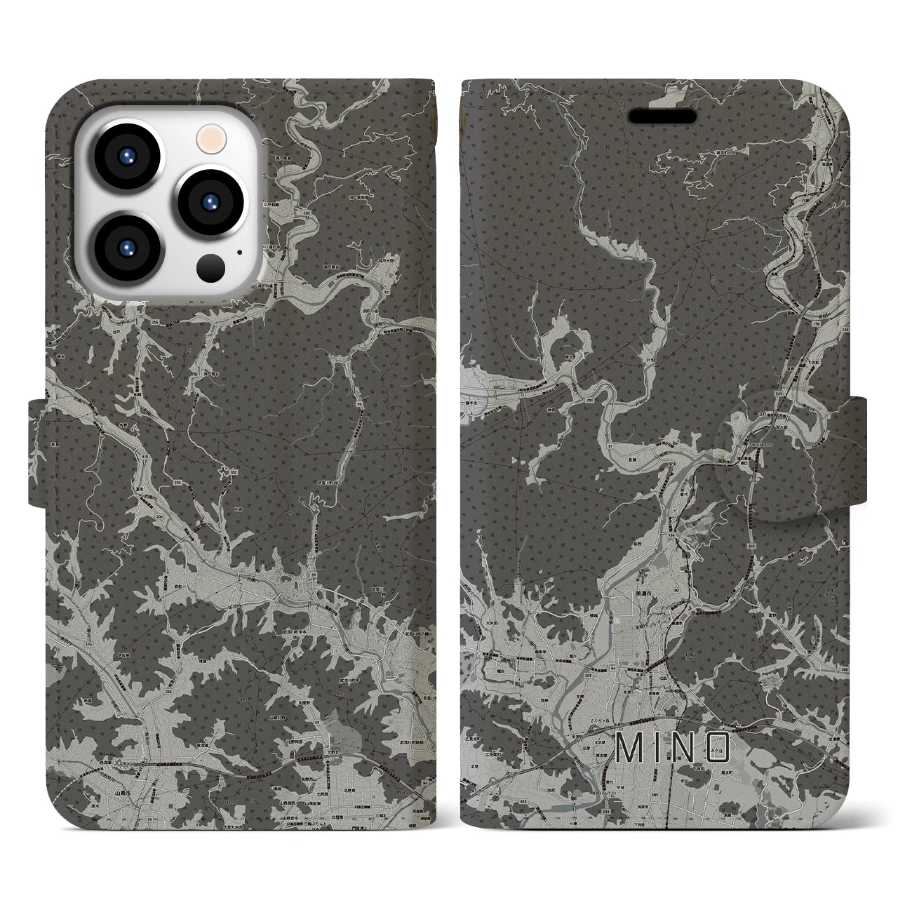 【美濃(岐阜県)】地図柄iPhoneケース(手帳タイプ)