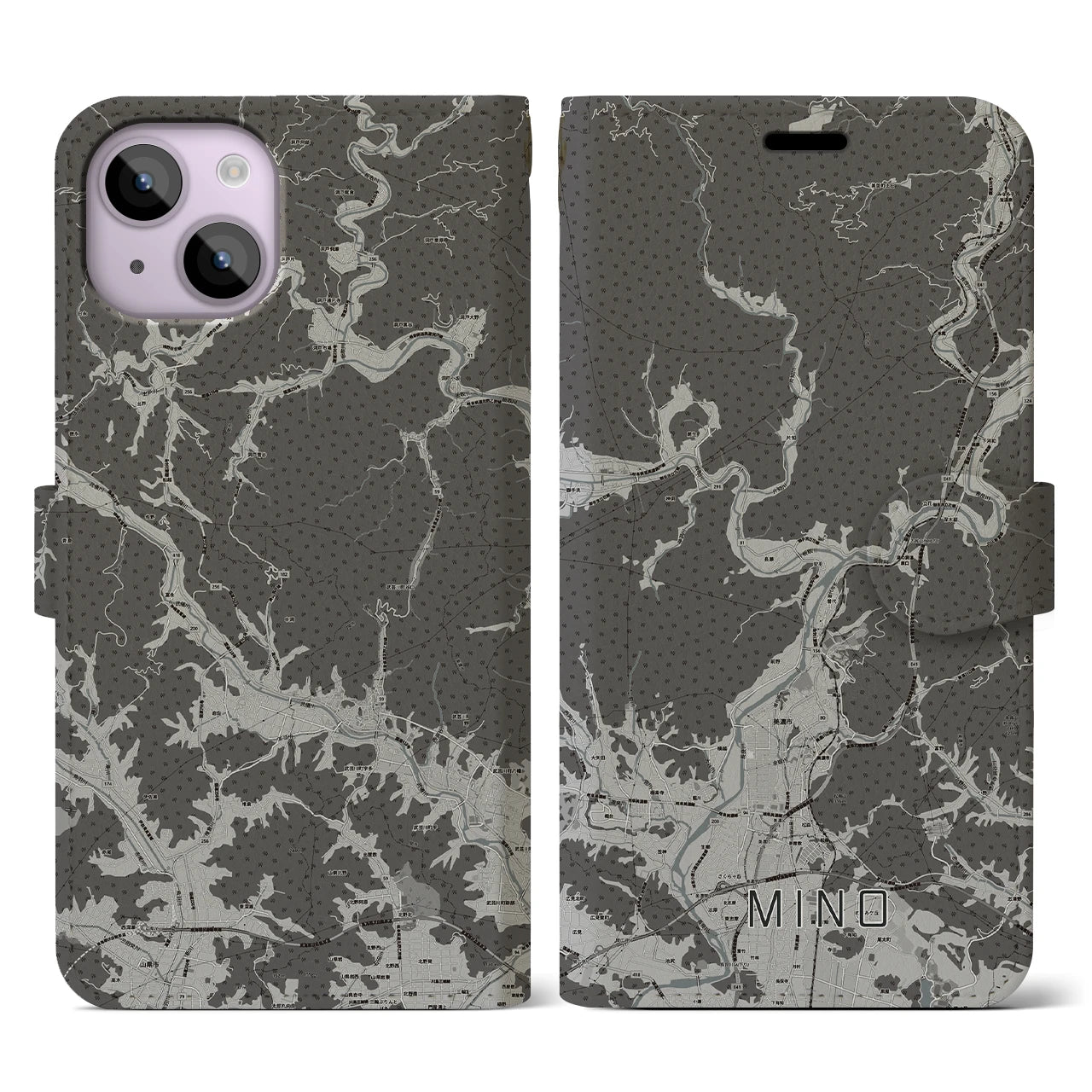 【美濃(岐阜県)】地図柄iPhoneケース(手帳タイプ)