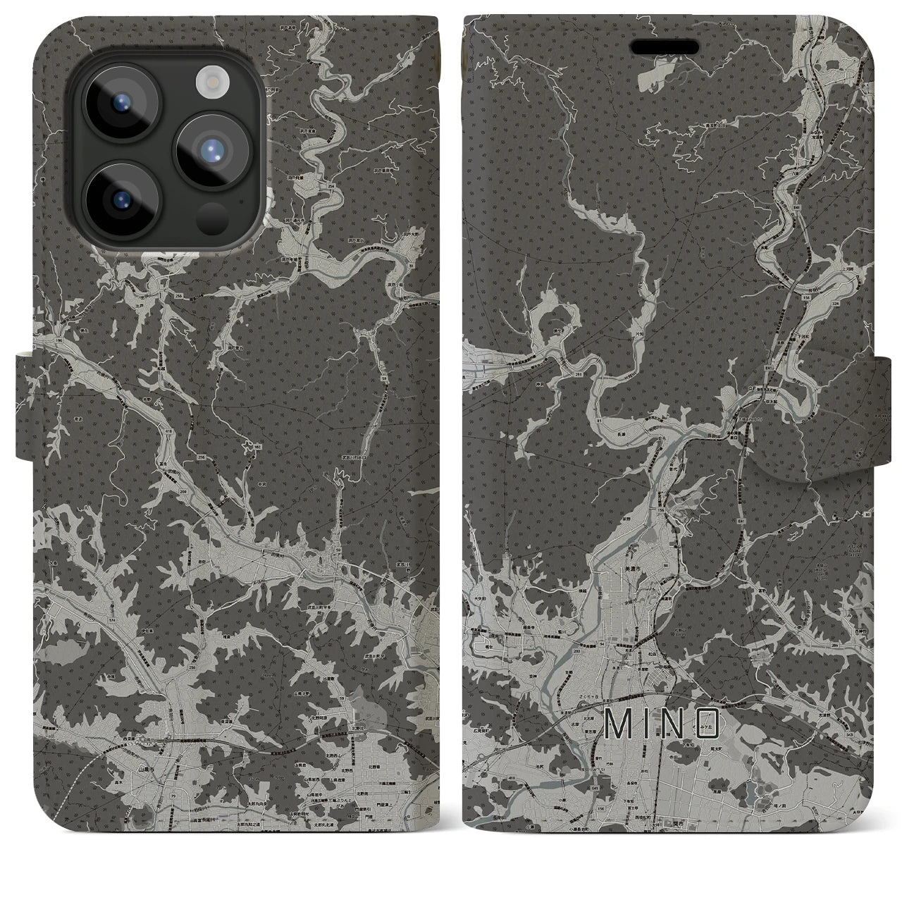 【美濃(岐阜県)】地図柄iPhoneケース(手帳タイプ)