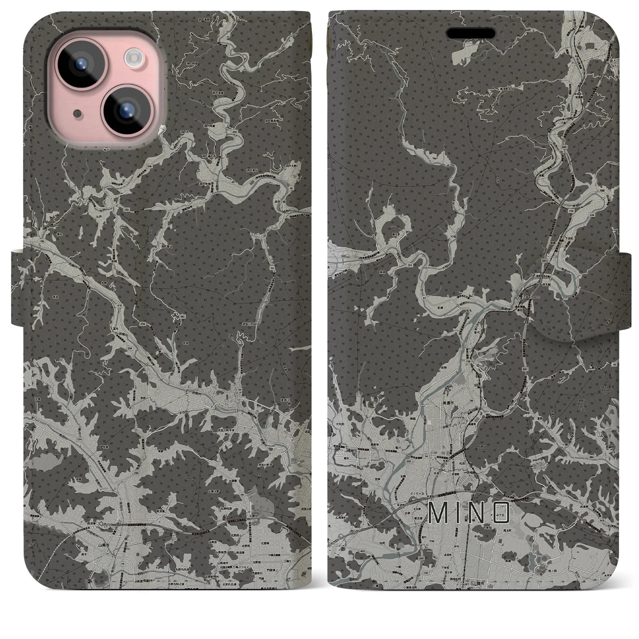 【美濃(岐阜県)】地図柄iPhoneケース(手帳タイプ)