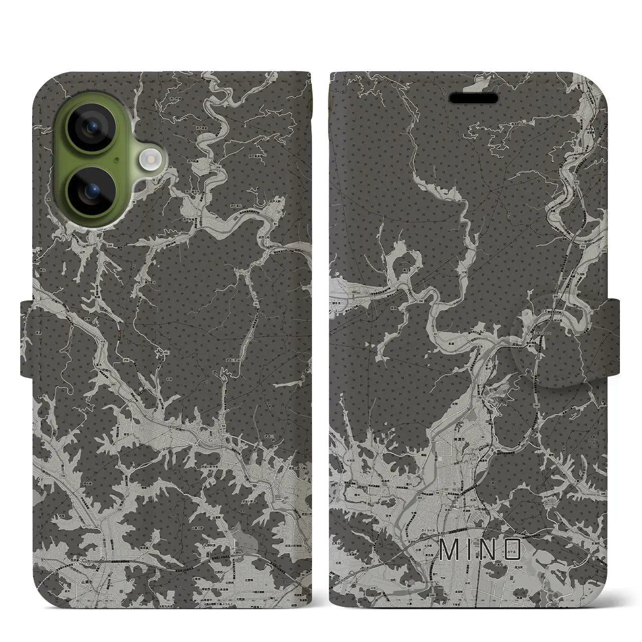 【美濃(岐阜県)】地図柄iPhoneケース(手帳タイプ)