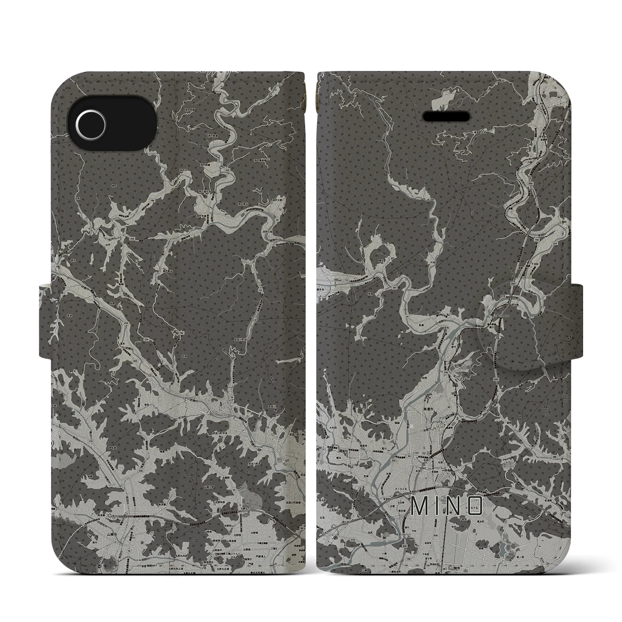 【美濃(岐阜県)】地図柄iPhoneケース(手帳タイプ)