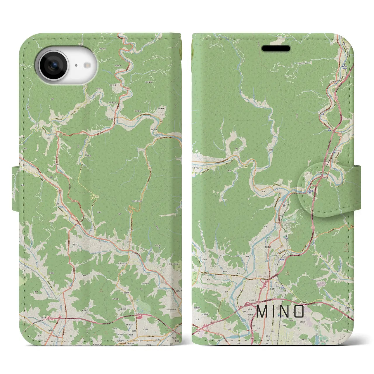 【美濃(岐阜県)】地図柄iPhoneケース(手帳タイプ)