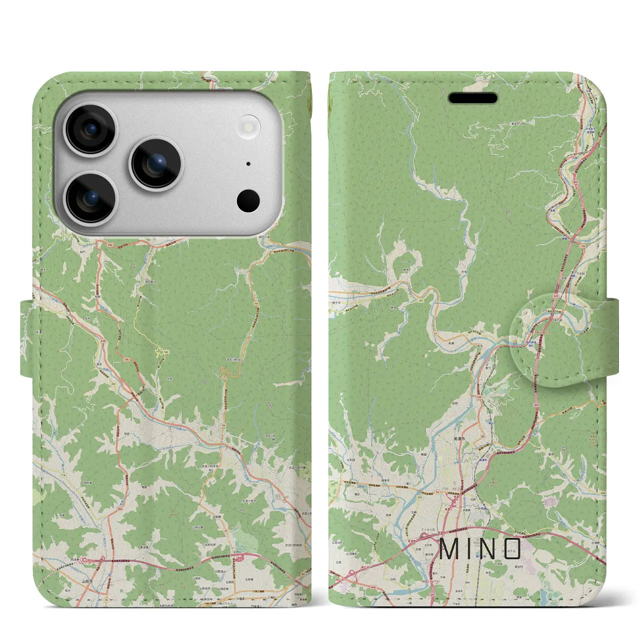 【美濃(岐阜県)】地図柄iPhoneケース(手帳タイプ)