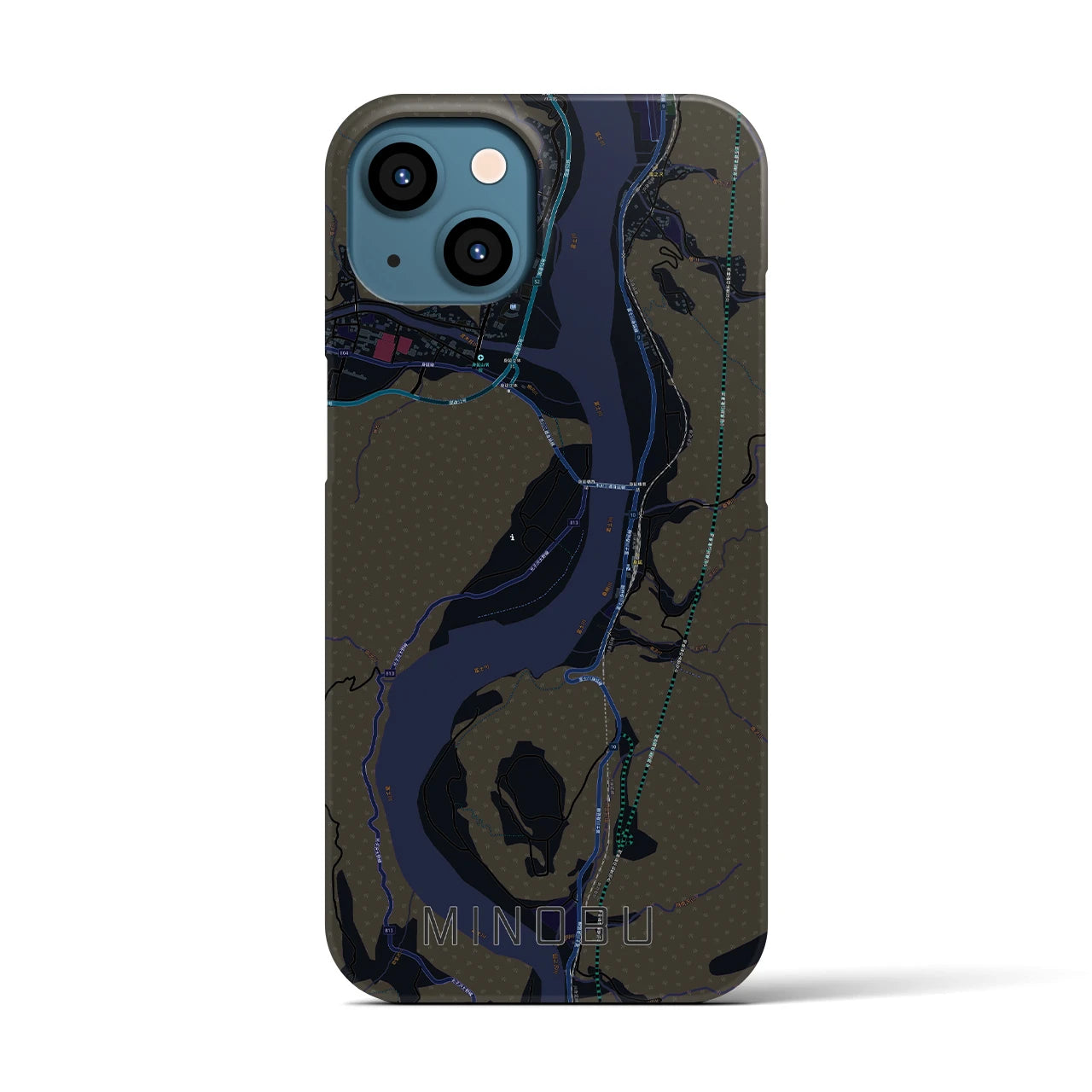 【身延(山梨県)】地図柄iPhoneケース(バックカバータイプ)