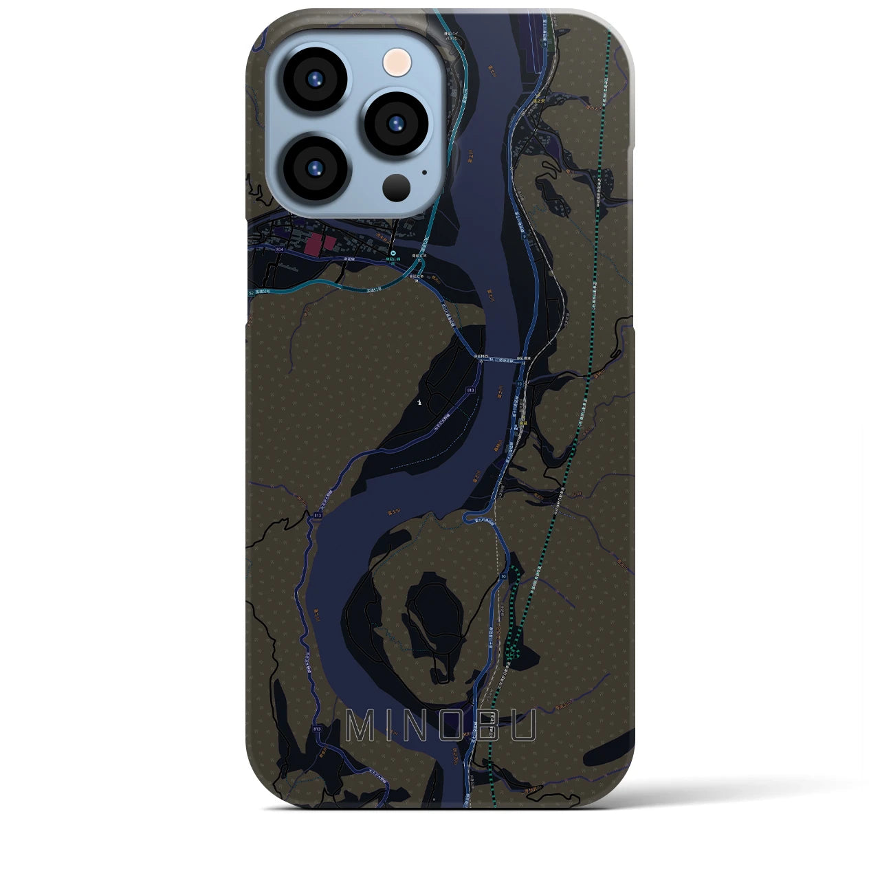 【身延(山梨県)】地図柄iPhoneケース(バックカバータイプ)