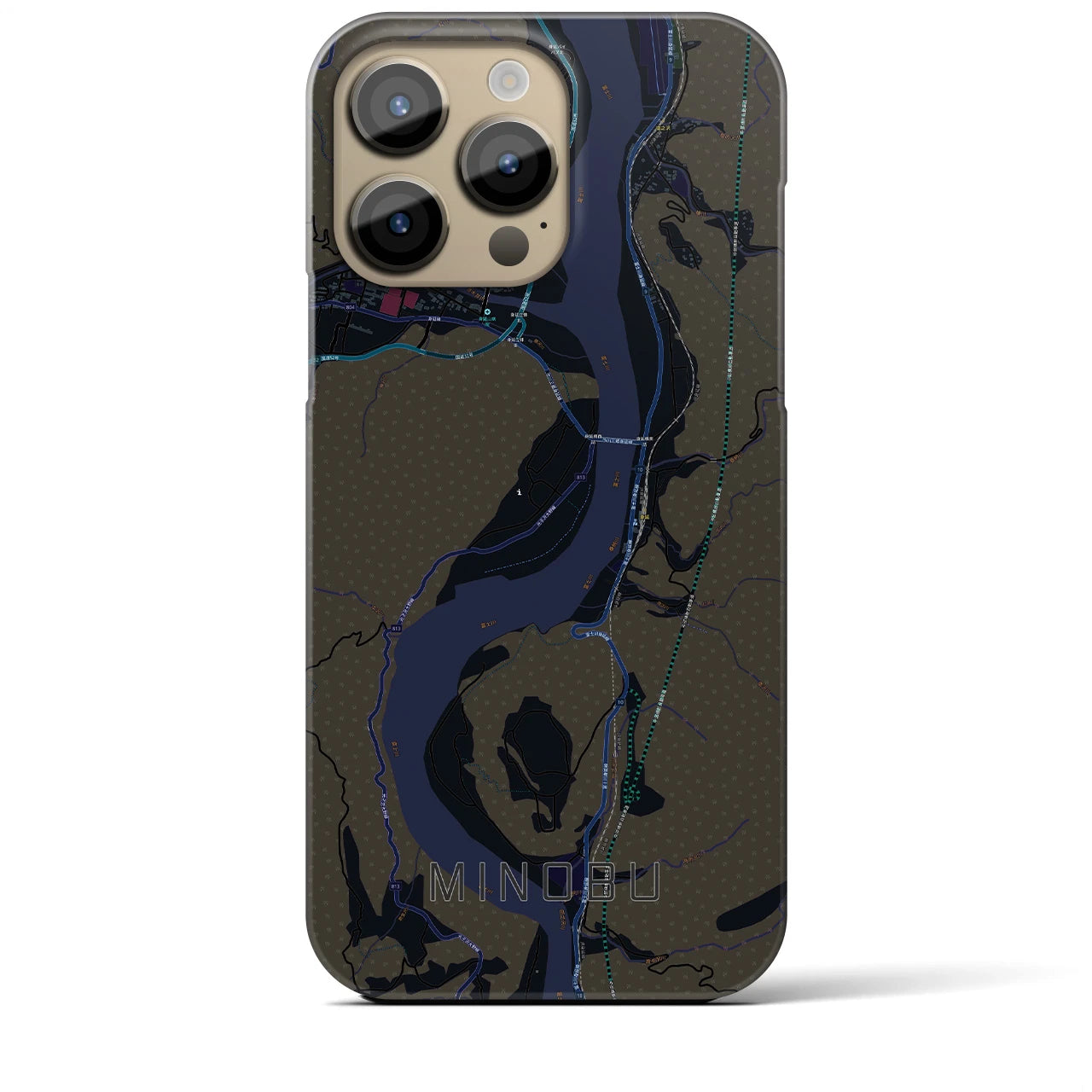 【身延(山梨県)】地図柄iPhoneケース(バックカバータイプ)