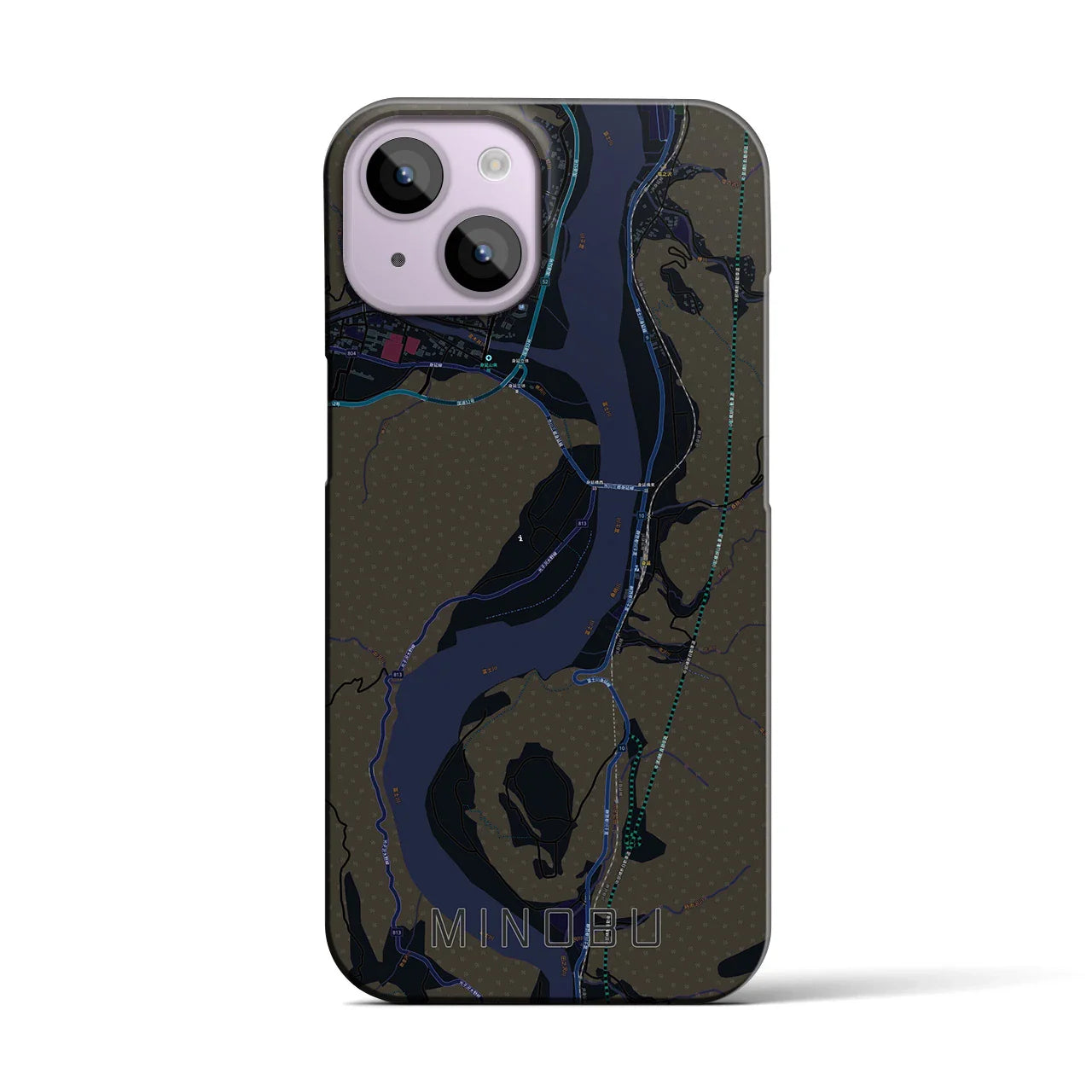 【身延(山梨県)】地図柄iPhoneケース(バックカバータイプ)