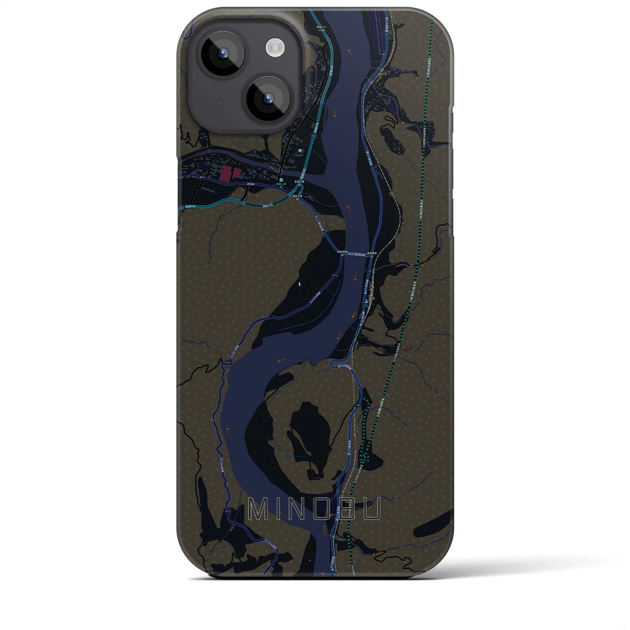 【身延(山梨県)】地図柄iPhoneケース(バックカバータイプ)