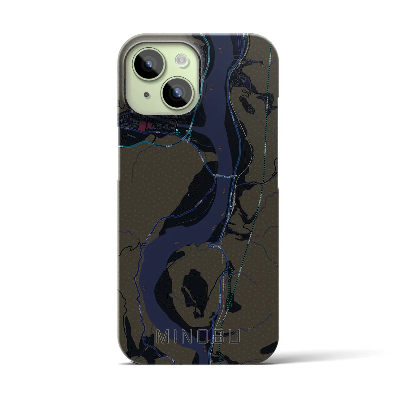 【身延(山梨県)】地図柄iPhoneケース(バックカバータイプ)